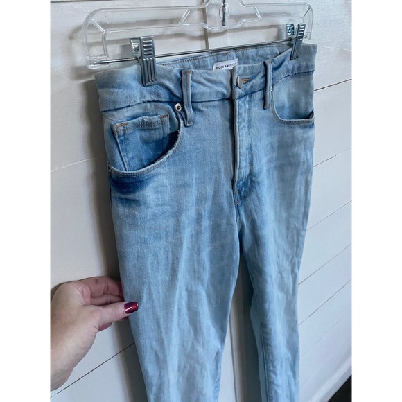 GOOD AMERICAN Good Classic Natural High Rise Straight Leg‎ Jeans 4/27 #GCNFL67T - Picture 12 of 12